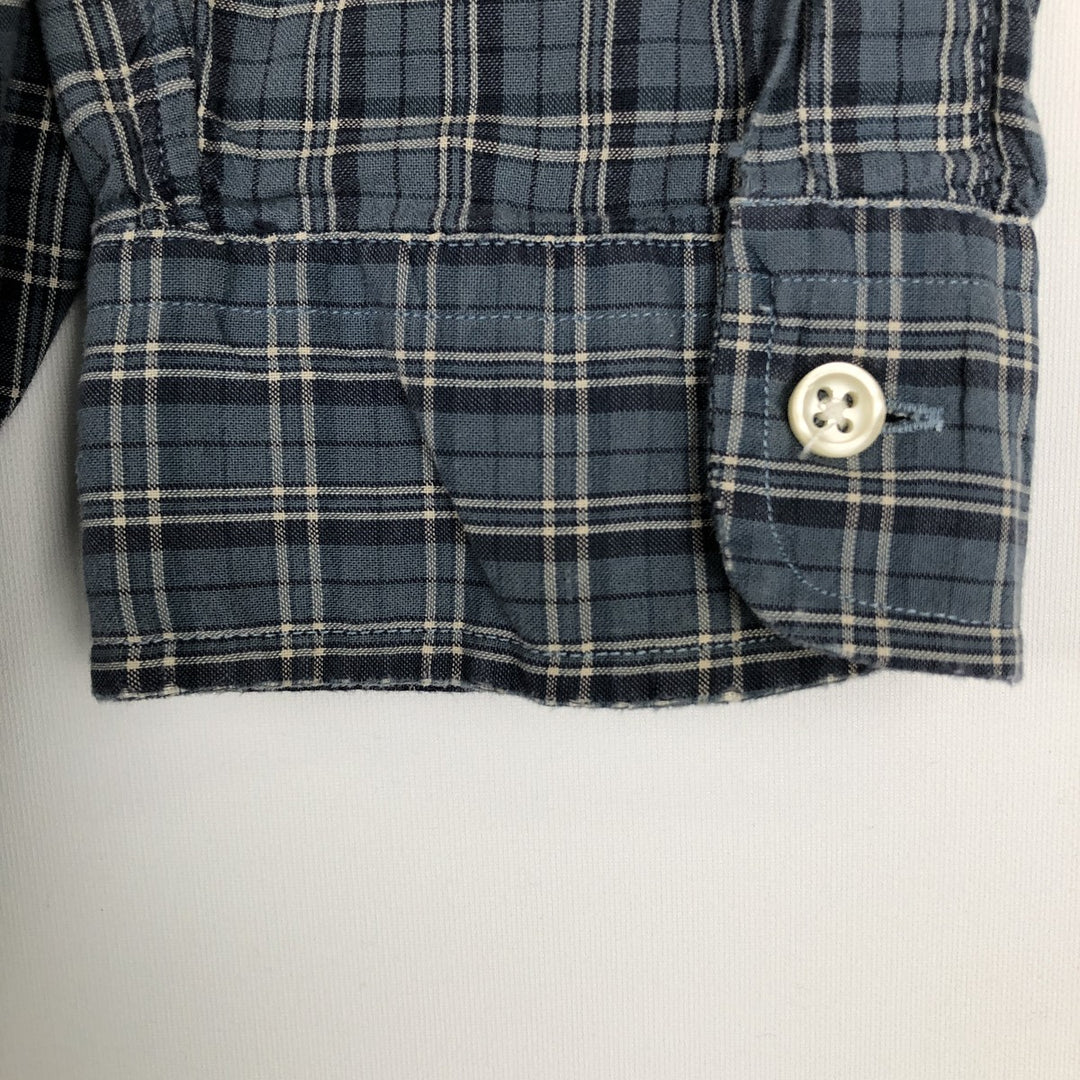 Ralph Lauren long sleeve button down check shirt, men's XL size cotton blue type Vintage Second Hand