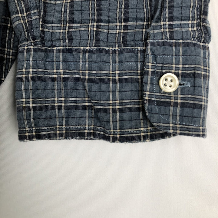 Ralph Lauren long sleeve button down check shirt, men's XL size cotton blue type Vintage Second Hand