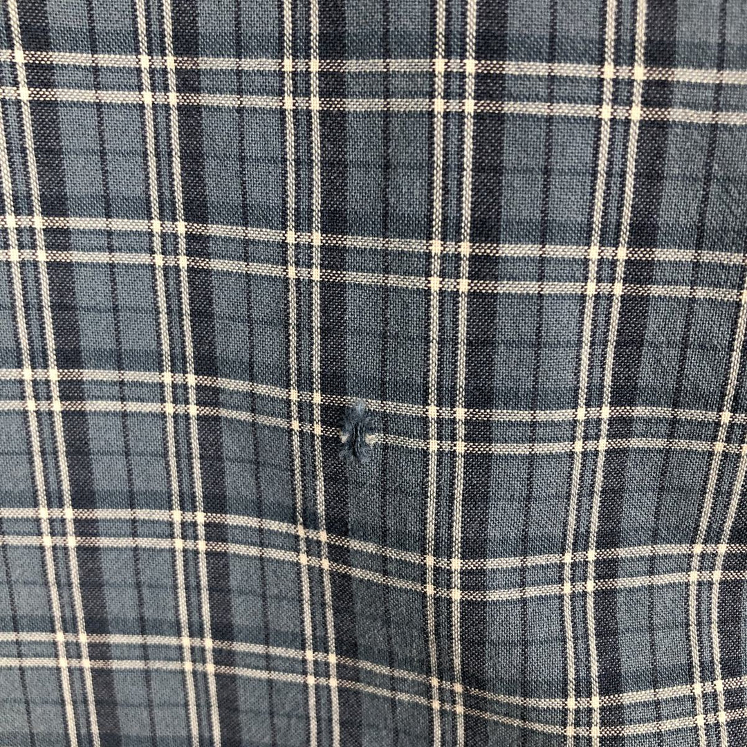 Ralph Lauren long sleeve button down check shirt, men's XL size cotton blue type Vintage Second Hand