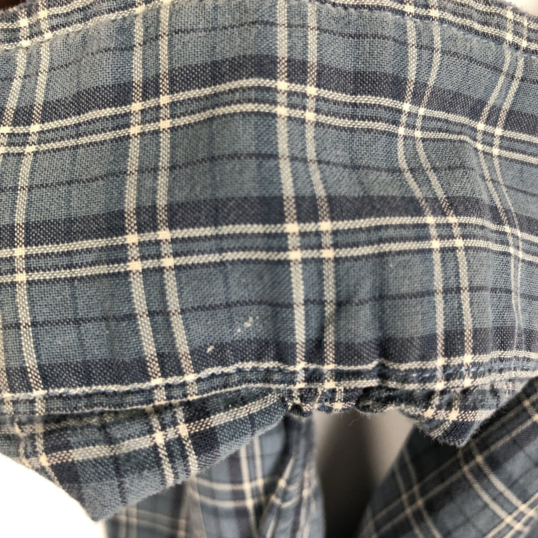 Ralph Lauren long sleeve button down check shirt, men's XL size cotton blue type Vintage Second Hand