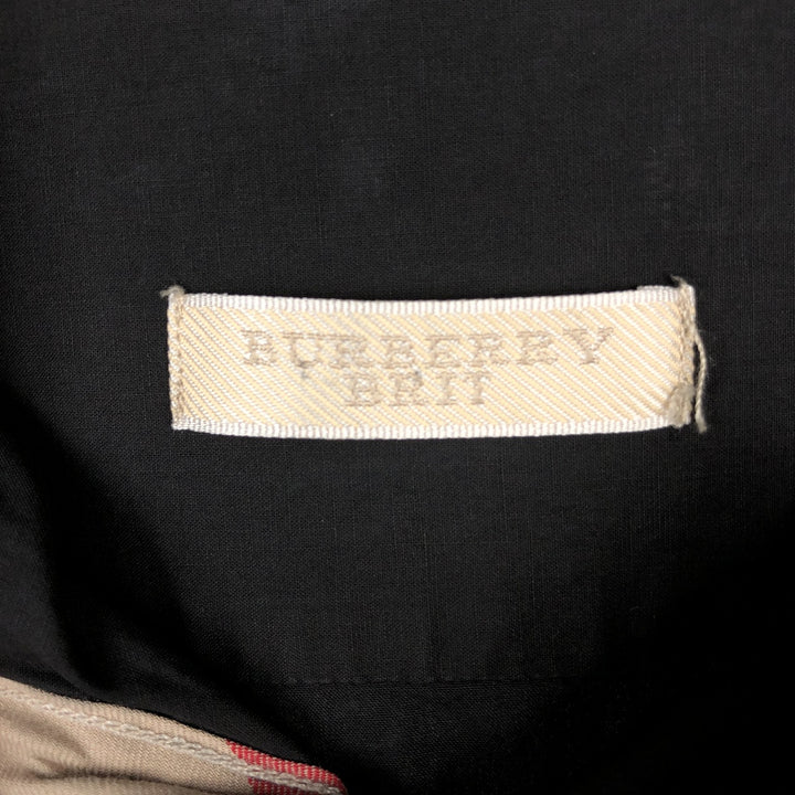 Burberry's Burberry Brit Long-Sleeve Button-Down Shirt, Men's Size XL (approx.) cotton black type Vintage Second Hand