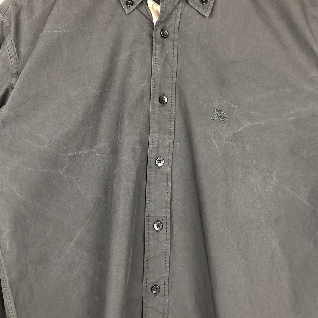 Burberry's Burberry Brit Long-Sleeve Button-Down Shirt, Men's Size XL (approx.) cotton black type Vintage Second Hand