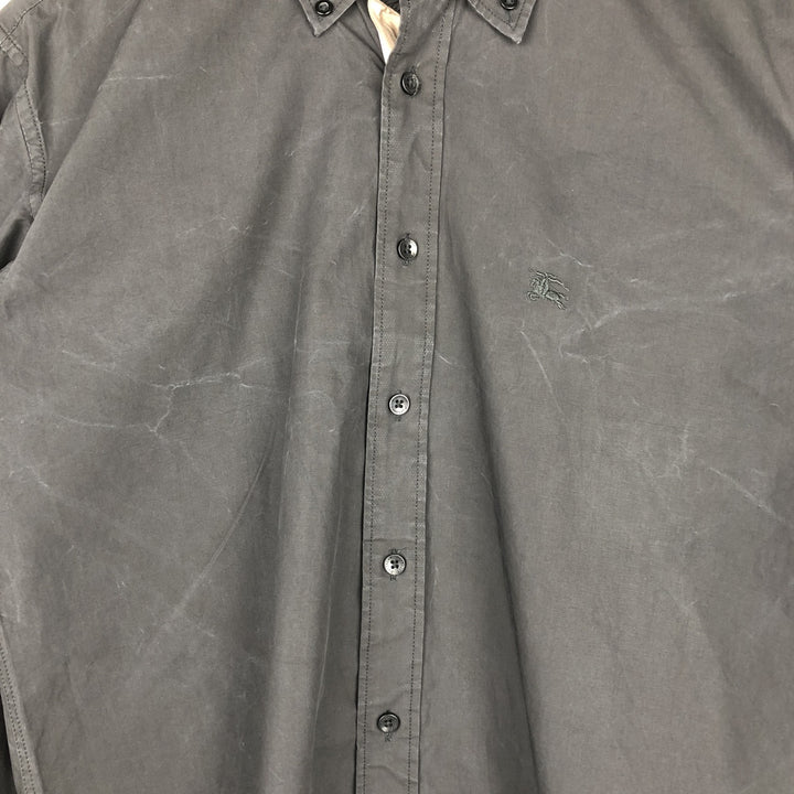 Burberry's Burberry Brit Long-Sleeve Button-Down Shirt, Men's Size XL (approx.) cotton black type Vintage Second Hand