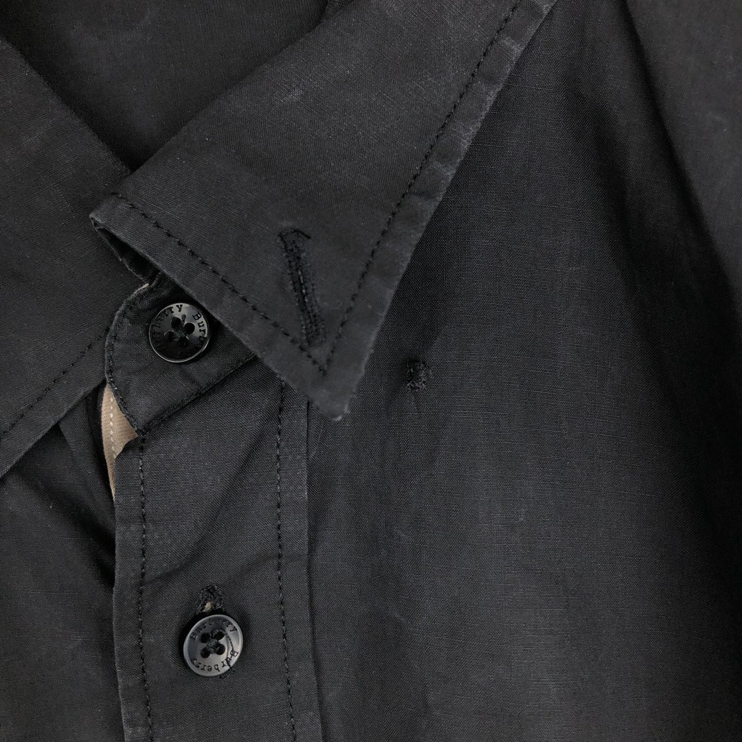 Burberry's Burberry Brit Long-Sleeve Button-Down Shirt, Men's Size XL (approx.) cotton black type Vintage Second Hand