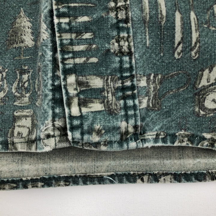 2000'S WOOLRICH all-over print long-sleeved button-down shirt, men's size XL cotton green type Vintage Second Hand