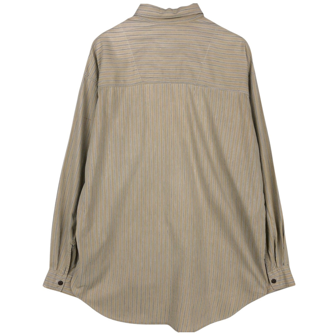 90s-00'S Levi's long-sleeved cotton striped shirt, men's size L (approx.) cotton Beige type Vintage Second Hand