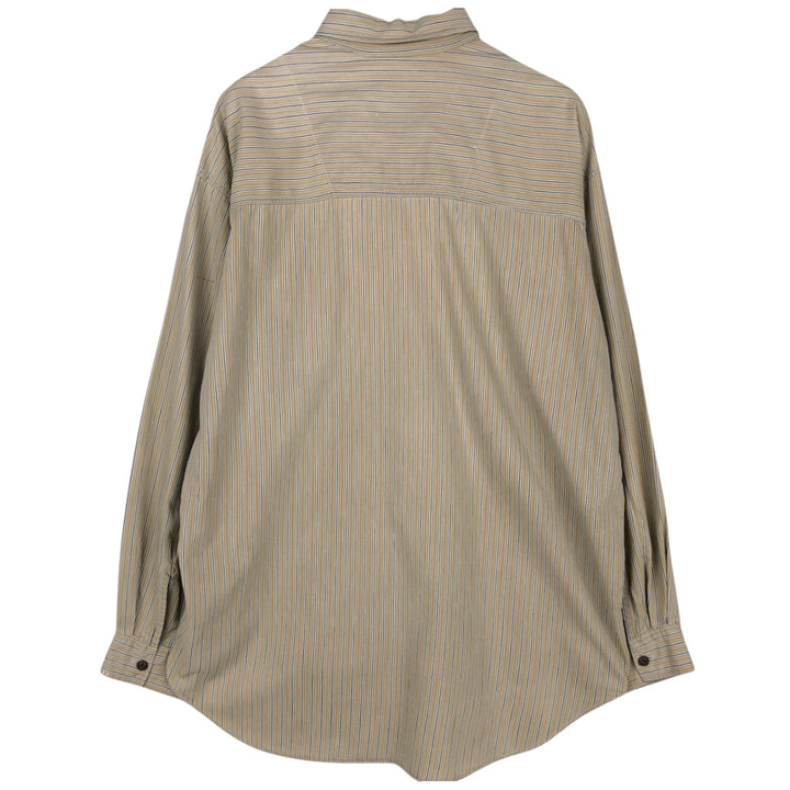90s-00'S Levi's long-sleeved cotton striped shirt, men's size L (approx.) cotton Beige type Vintage Second Hand