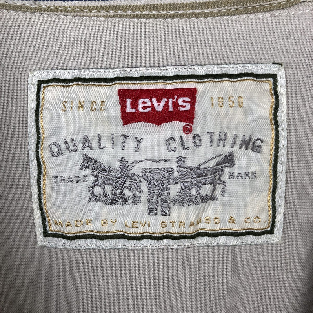 90s-00'S Levi's long-sleeved cotton striped shirt, men's size L (approx.) cotton Beige type Vintage Second Hand
