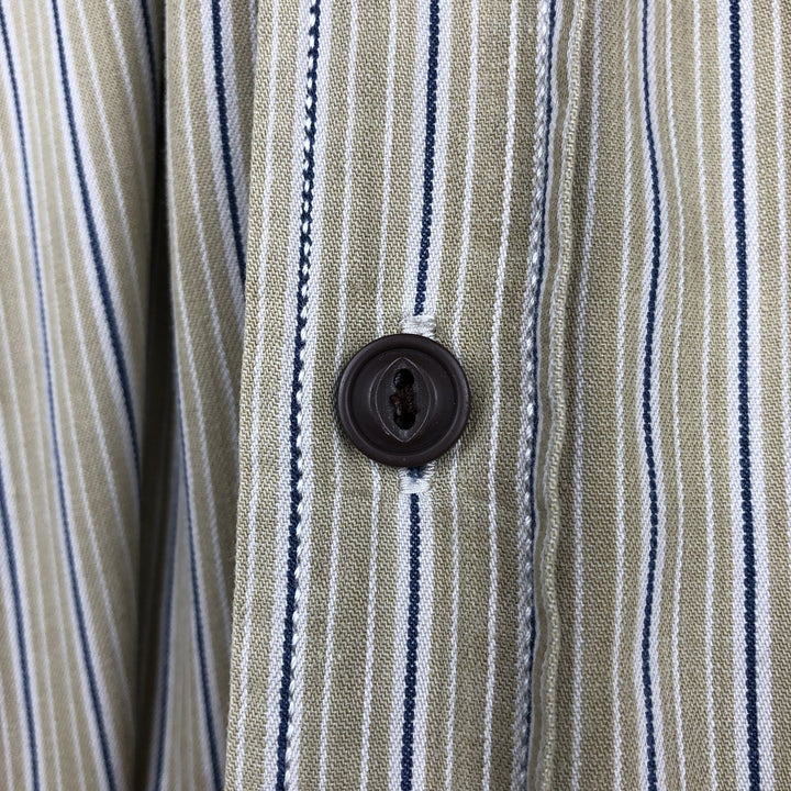 90s-00'S Levi's long-sleeved cotton striped shirt, men's size L (approx.) cotton Beige type Vintage Second Hand