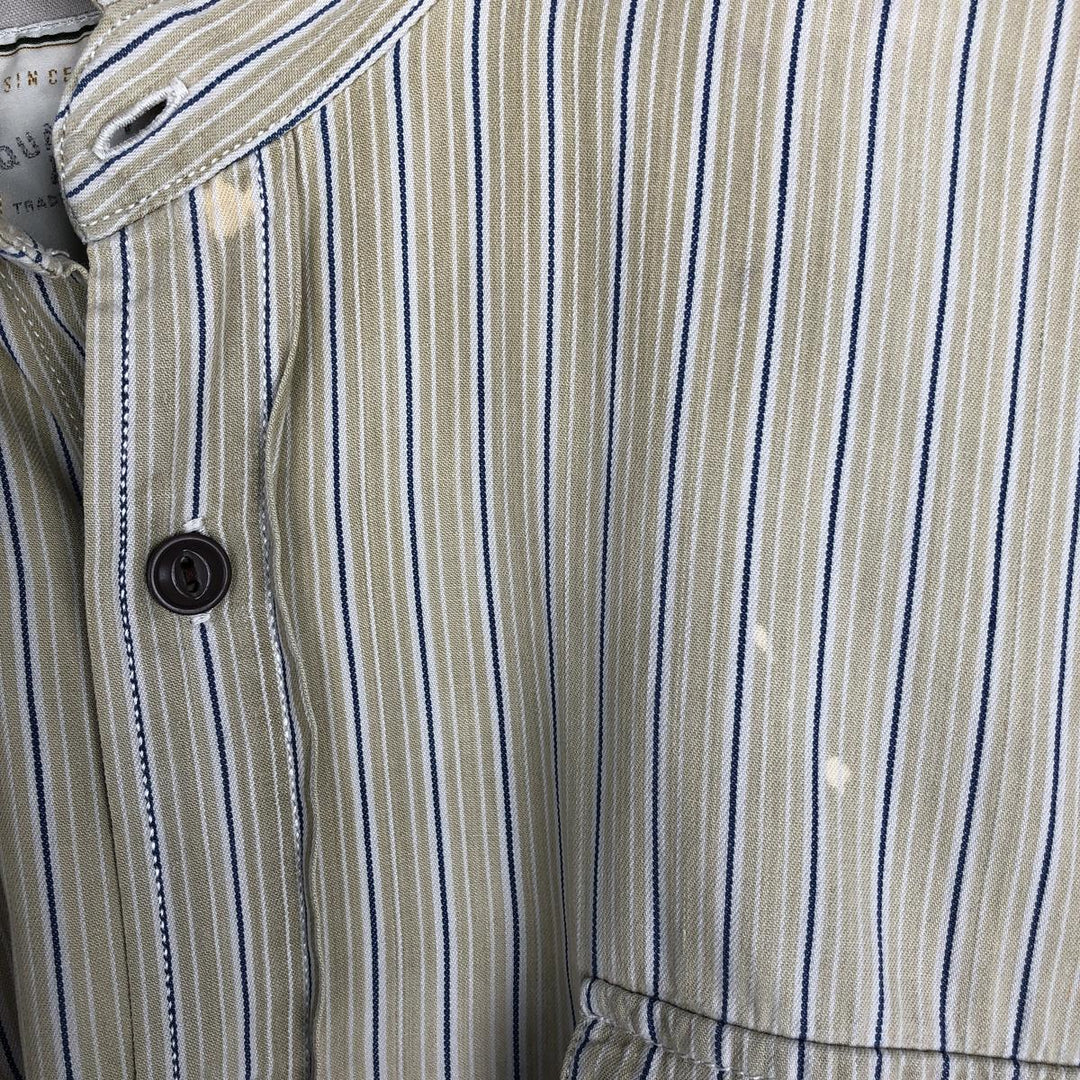 90s-00'S Levi's long-sleeved cotton striped shirt, men's size L (approx.) cotton Beige type Vintage Second Hand