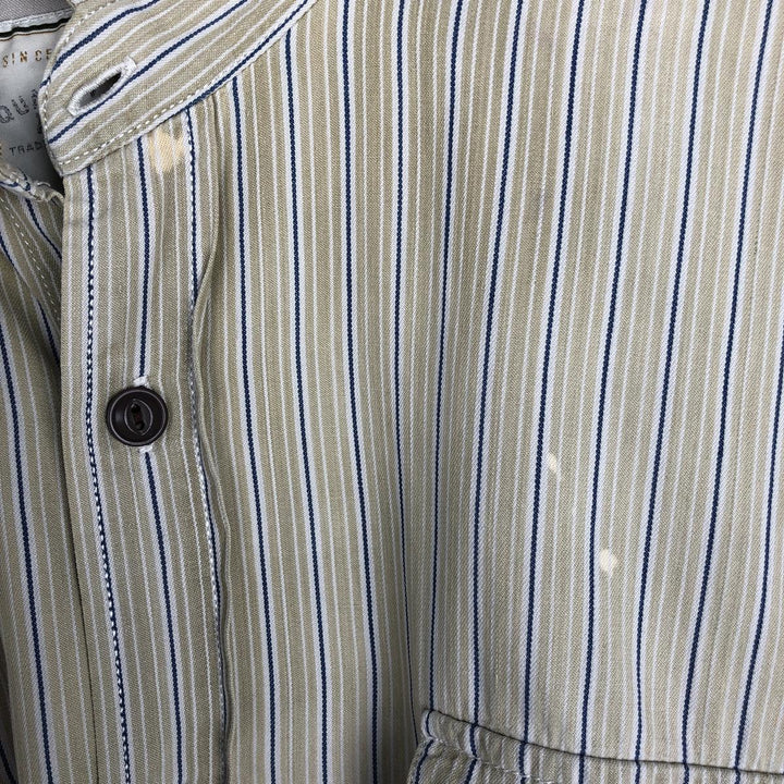 90s-00'S Levi's long-sleeved cotton striped shirt, men's size L (approx.) cotton Beige type Vintage Second Hand