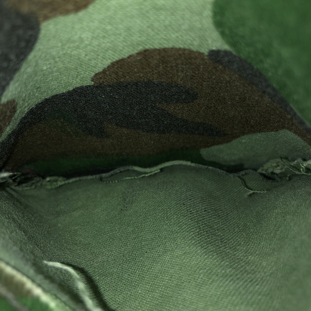 90'S Five Brother Camouflage Pattern Woodland Camo Long-Sleeve Cotton Shirt, Made in USA, Men's Size L (Equivalent), Vintage cotton green type Vintage Second Hand