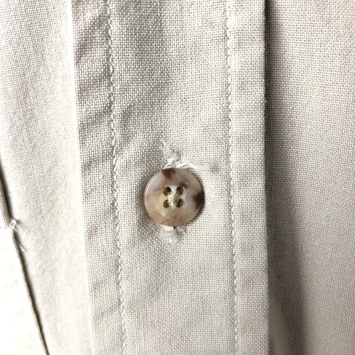 Carhartt Long-Sleeve Button-Down Work Shirt, Made in USA, Men's Size L (approx.) cotton Beige type Vintage Second Hand
