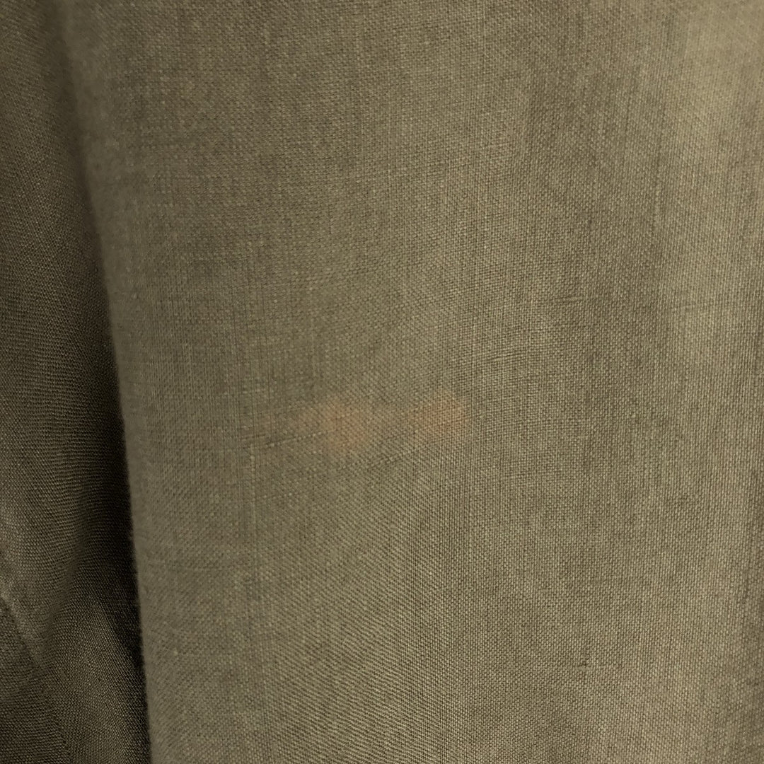 Ralph Lauren long sleeve linen button down shirt, men's size XL linen Khaki type Vintage Second Hand