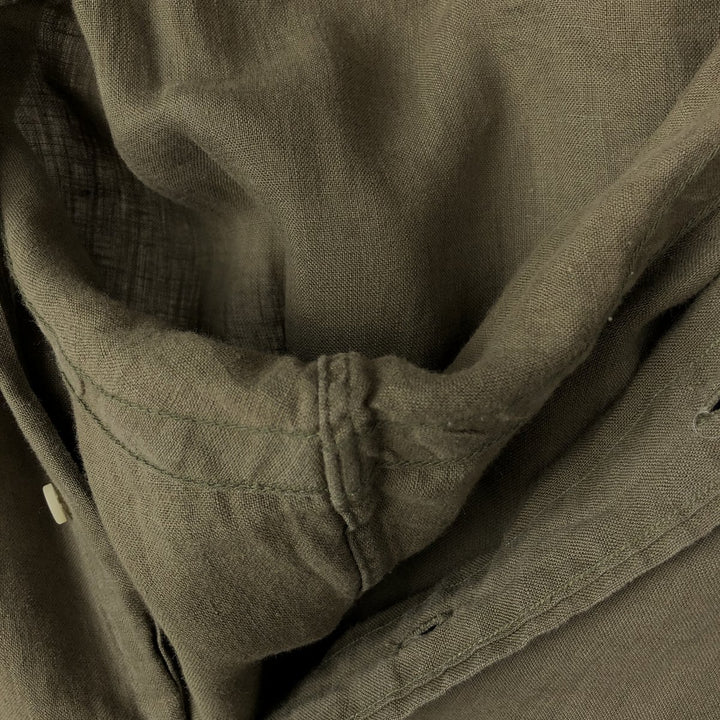Ralph Lauren long sleeve linen button down shirt, men's size XL linen Khaki type Vintage Second Hand