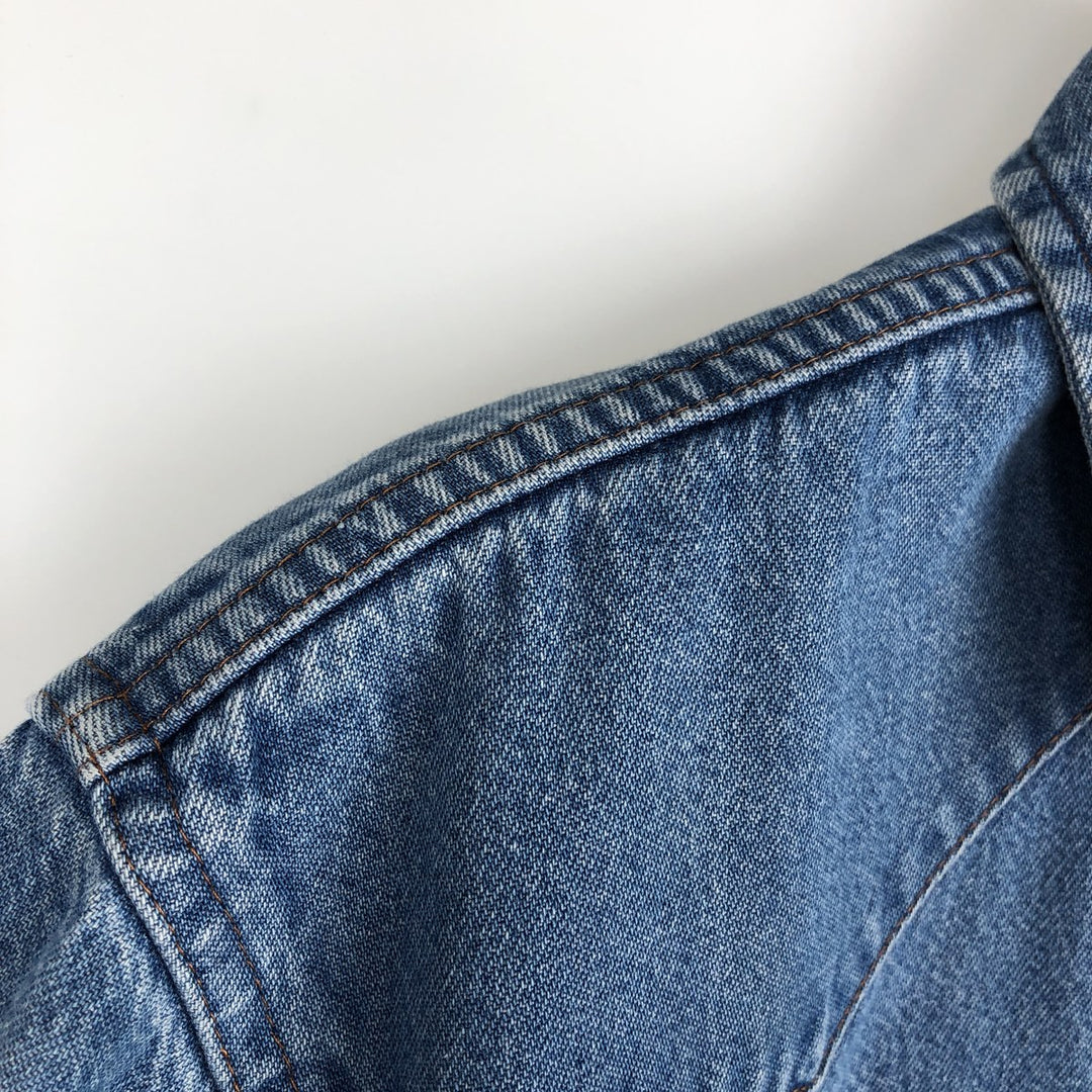 90'S Wrangler Long-Sleeve Denim Western Shirt, Men's Size L (approx.) unclear blue type Vintage Second Hand