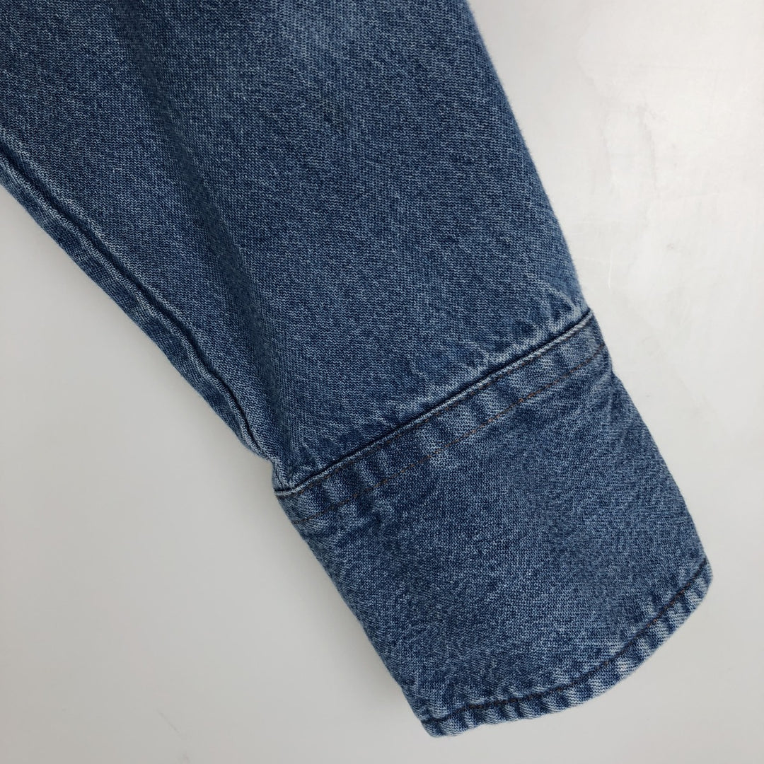 90'S Wrangler Long-Sleeve Denim Western Shirt, Men's Size L (approx.) unclear blue type Vintage Second Hand