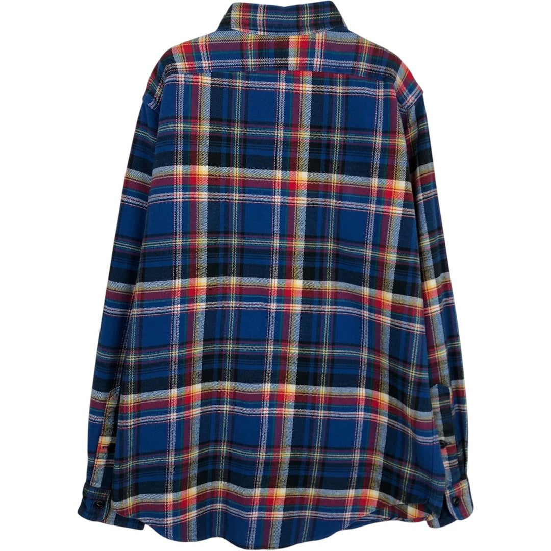 Ralph Lauren POLO by Ralph Lauren long-sleeved flannel check shirt, men's size M cotton blue type Vintage Second Hand