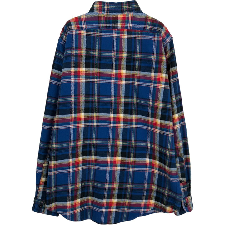 Ralph Lauren POLO by Ralph Lauren long-sleeved flannel check shirt, men's size M cotton blue type Vintage Second Hand