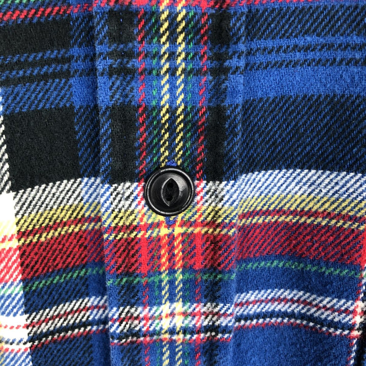 Ralph Lauren POLO by Ralph Lauren long-sleeved flannel check shirt, men's size M cotton blue type Vintage Second Hand