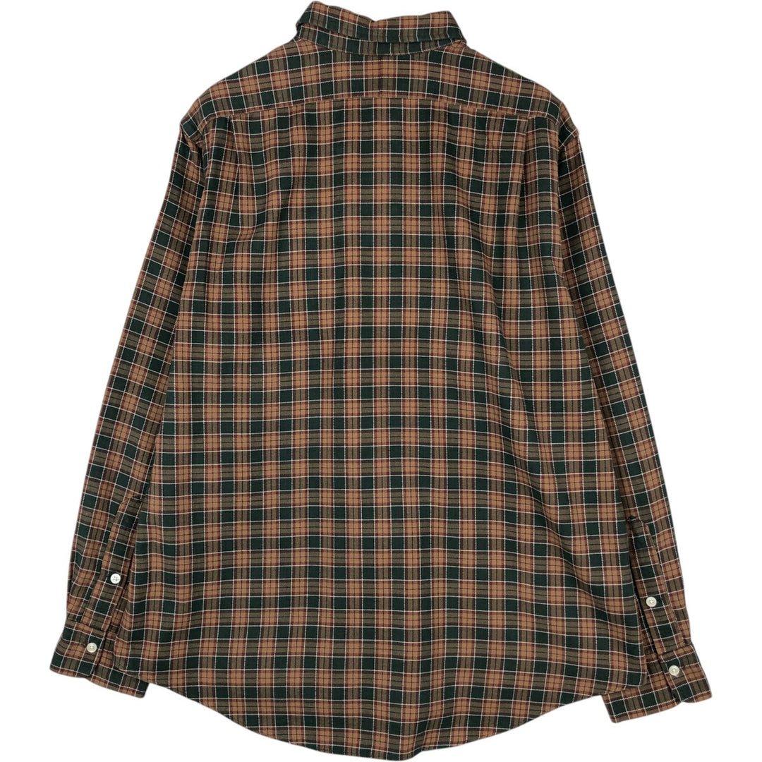Ralph Lauren POLO by Ralph Lauren Long Sleeve Light Nell Check Shirt Men's XL cotton brown type Vintage Second Hand