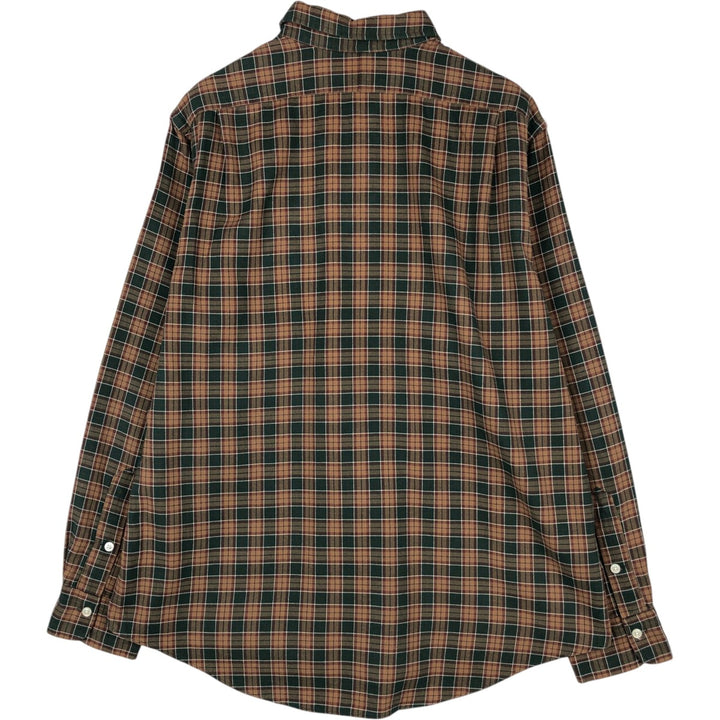Ralph Lauren POLO by Ralph Lauren Long Sleeve Light Nell Check Shirt Men's XL cotton brown type Vintage Second Hand