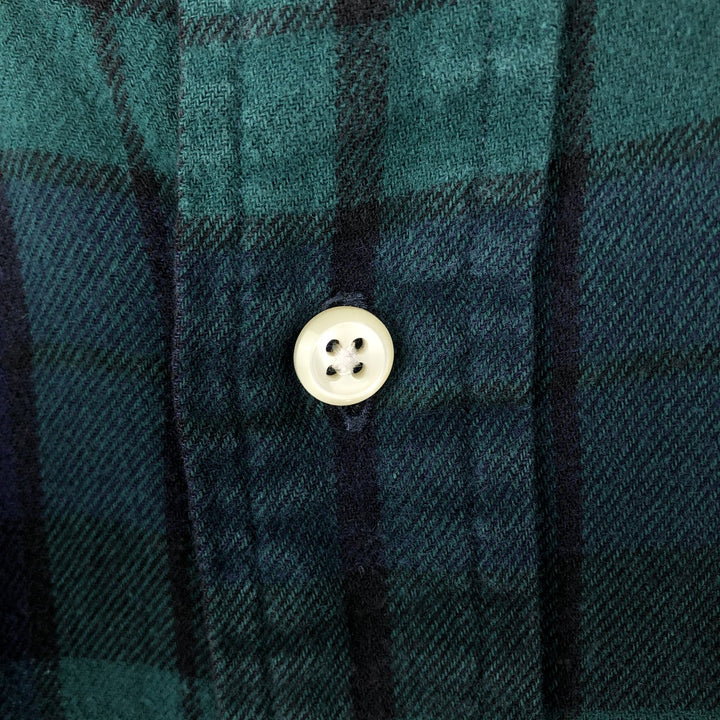 Ralph Lauren BLAIRE Long-Sleeve Button-Down Light Flannel Check Shirt, Men's Size XL (equivalent) cotton black type Vintage Second Hand