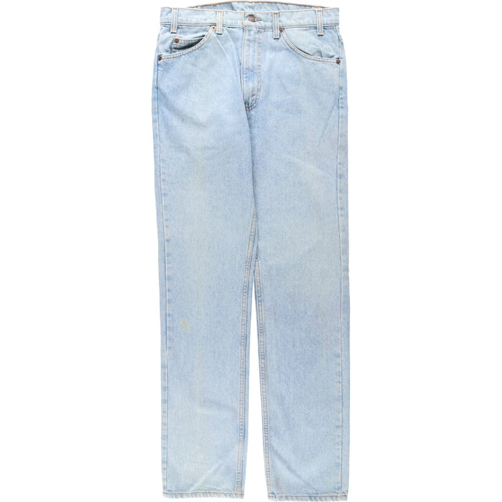 1990'S Levi's 505 Regular Fit Straight Leg Orange Tab Tapered Denim Pants, Made in USA, Men's Size W32 (approx.) cotton blue type Vintage Second Hand