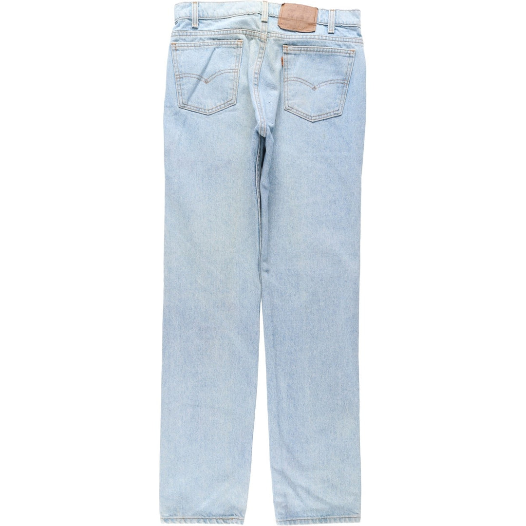 1990'S Levi's 505 Regular Fit Straight Leg Orange Tab Tapered Denim Pants, Made in USA, Men's Size W32 (approx.) cotton blue type Vintage Second Hand