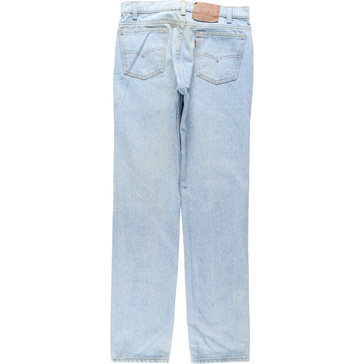 1990'S Levi's 505 Regular Fit Straight Leg Orange Tab Tapered Denim Pants, Made in USA, Men's Size W32 (approx.) cotton blue type Vintage Second Hand