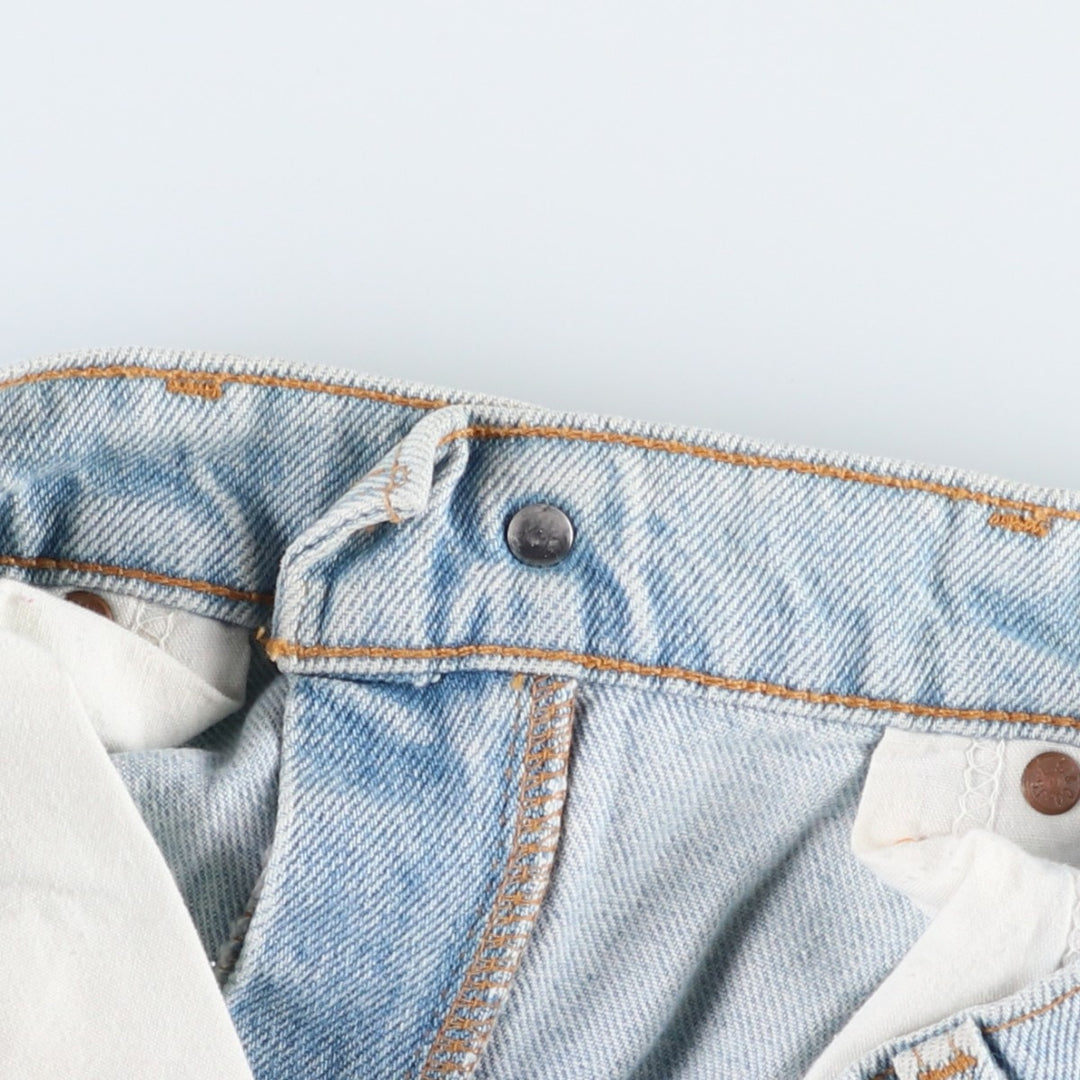 1990'S Levi's 505 Regular Fit Straight Leg Orange Tab Tapered Denim Pants, Made in USA, Men's Size W32 (approx.) cotton blue type Vintage Second Hand