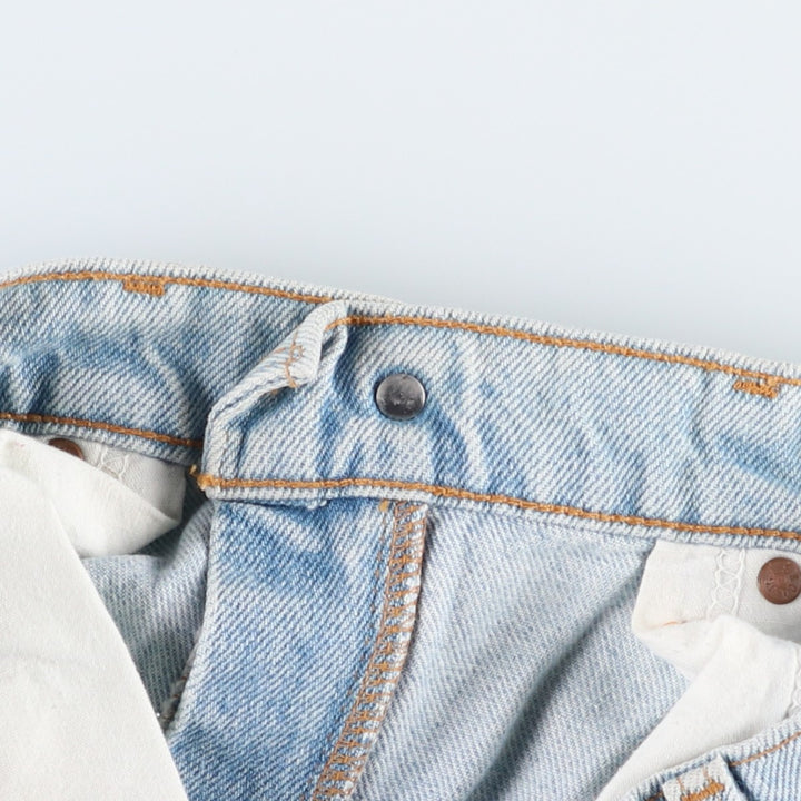 1990'S Levi's 505 Regular Fit Straight Leg Orange Tab Tapered Denim Pants, Made in USA, Men's Size W32 (approx.) cotton blue type Vintage Second Hand