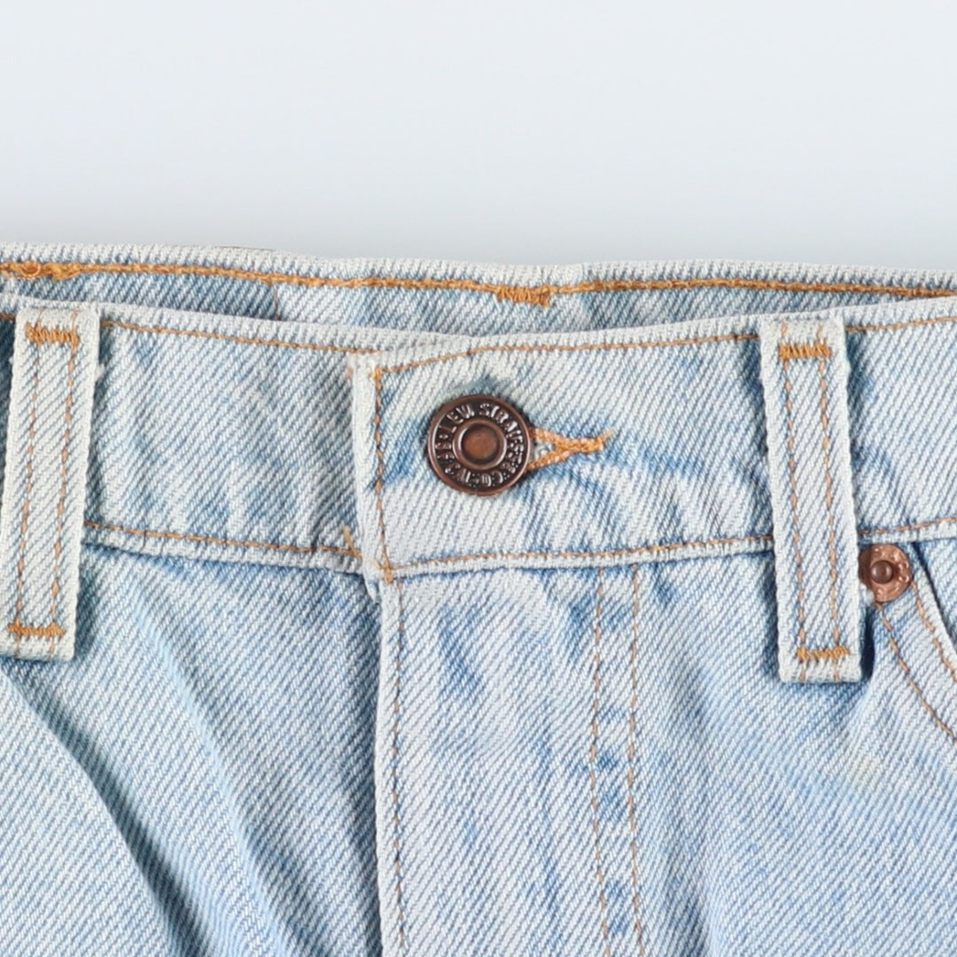 1990'S Levi's 505 Regular Fit Straight Leg Orange Tab Tapered Denim Pants, Made in USA, Men's Size W32 (approx.) cotton blue type Vintage Second Hand