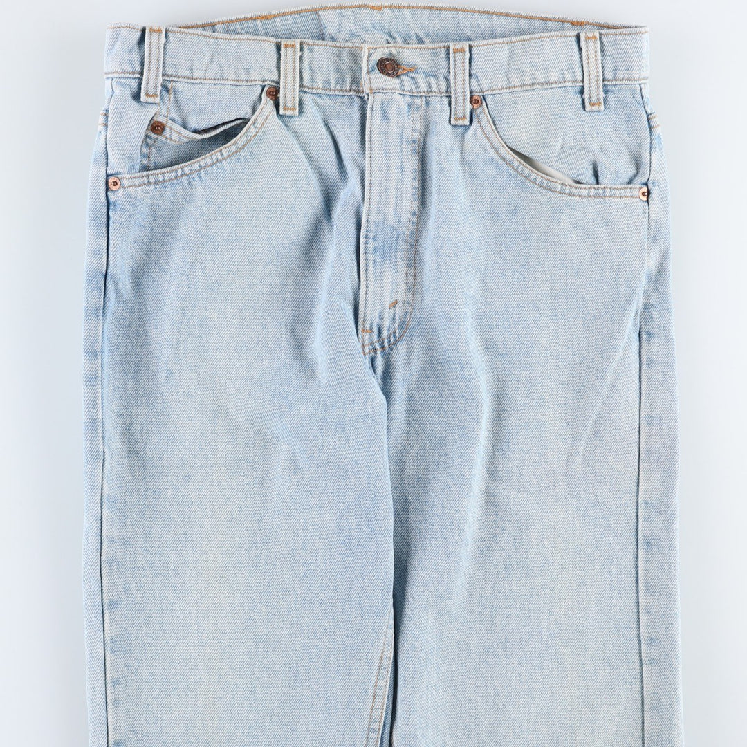 1990'S Levi's 505 Regular Fit Straight Leg Orange Tab Tapered Denim Pants, Made in USA, Men's Size W32 (approx.) cotton blue type Vintage Second Hand