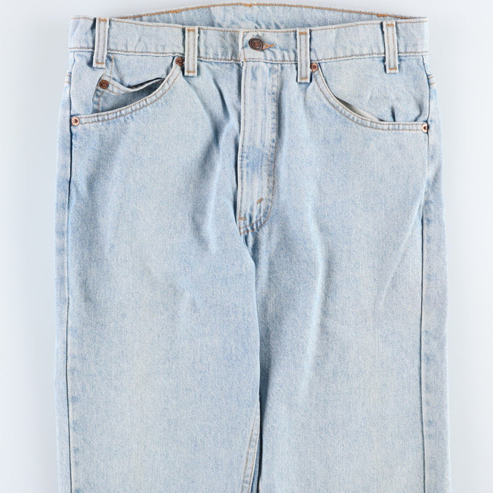 1990'S Levi's 505 Regular Fit Straight Leg Orange Tab Tapered Denim Pants, Made in USA, Men's Size W32 (approx.) cotton blue type Vintage Second Hand