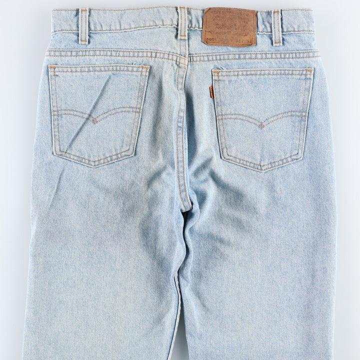 1990'S Levi's 505 Regular Fit Straight Leg Orange Tab Tapered Denim Pants, Made in USA, Men's Size W32 (approx.) cotton blue type Vintage Second Hand