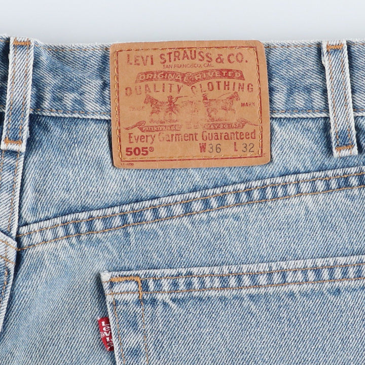 00'S Levi's 505 REGULAR FIT STRAIGHT LEG tapered denim pants made in USA, men's w36 equivalent cotton blue type Vintage Second Hand