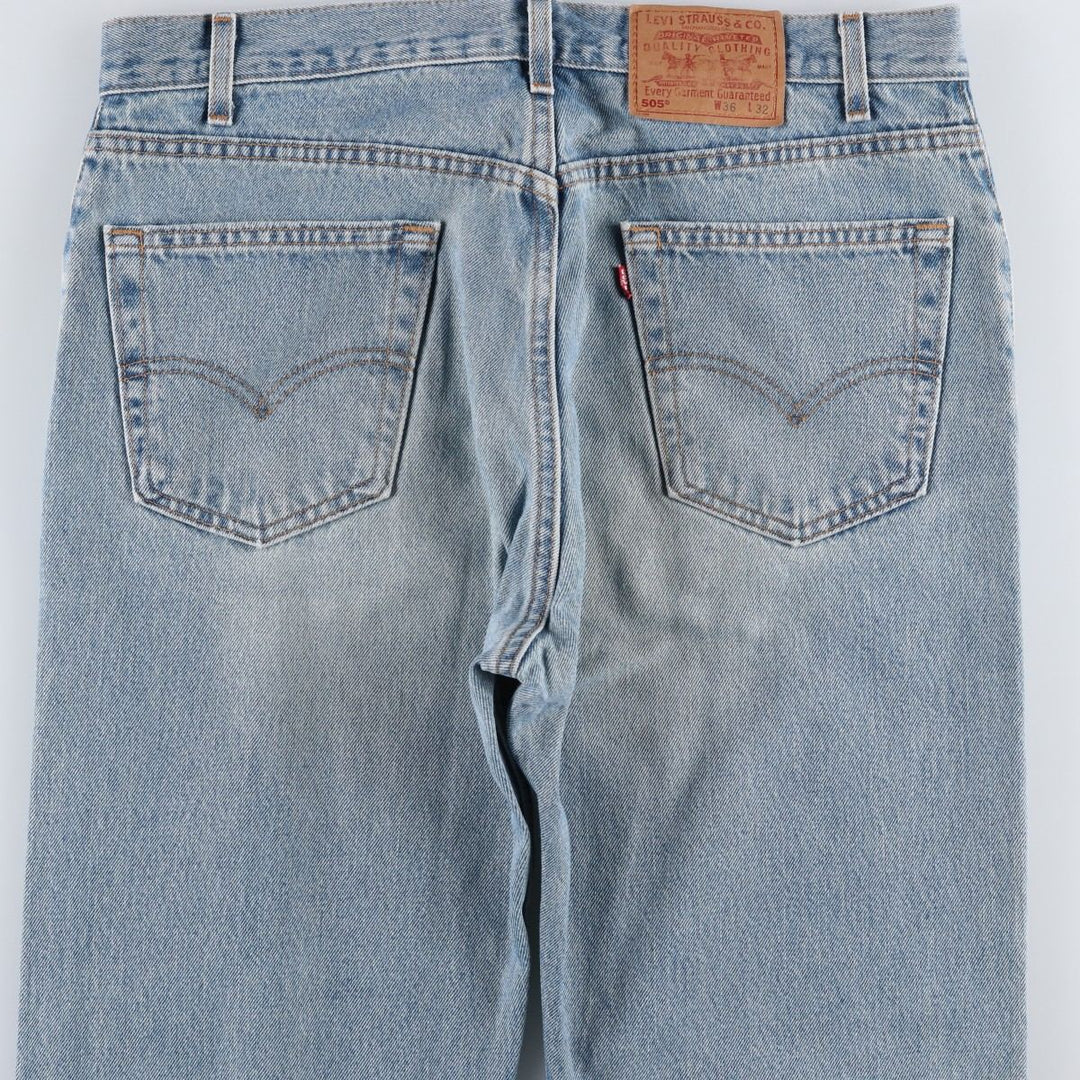 00'S Levi's 505 REGULAR FIT STRAIGHT LEG tapered denim pants made in USA, men's w36 equivalent cotton blue type Vintage Second Hand