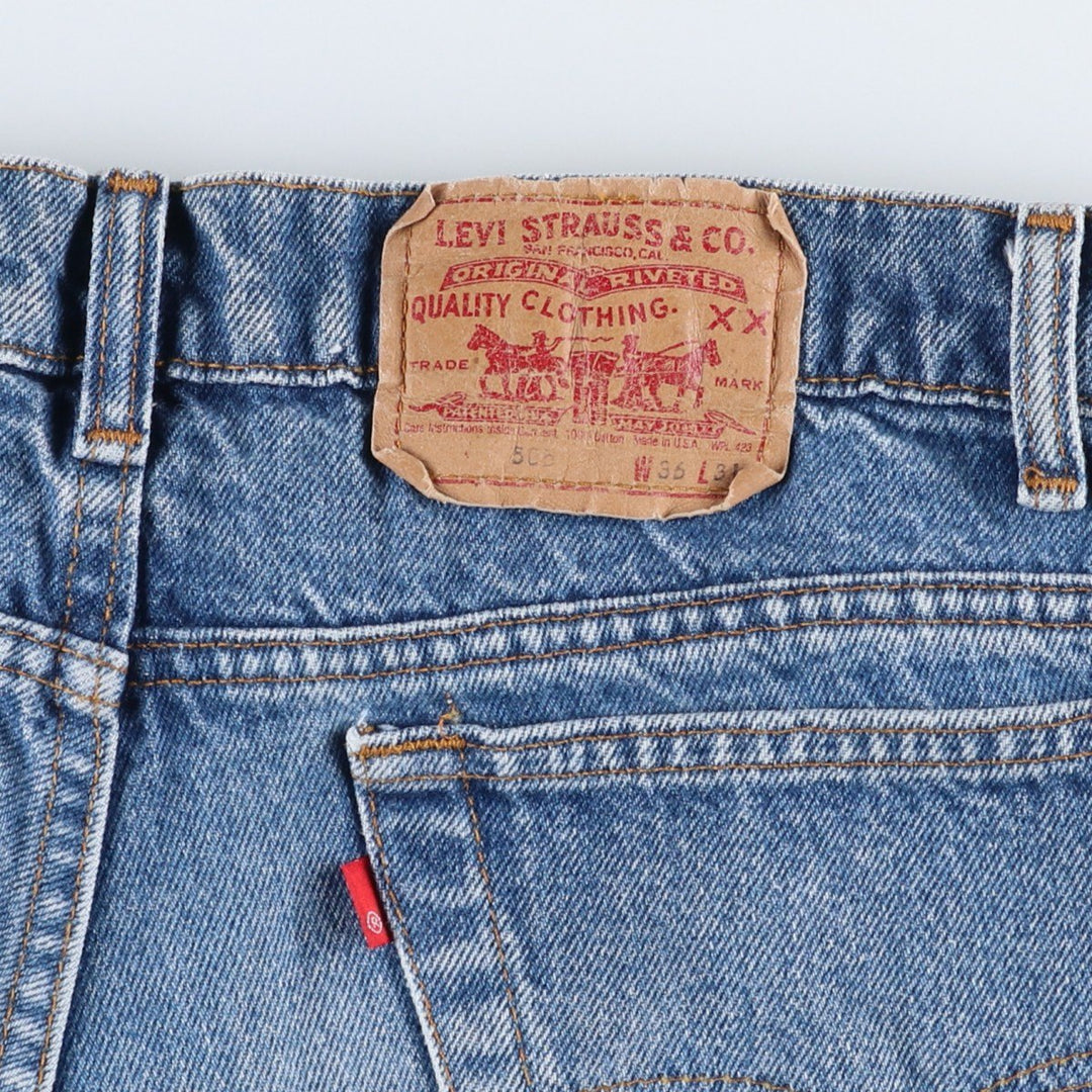 ~1990'S Levi's 505-0216 Tapered Denim Pants, Made in USA, Men's W35 (approx.), Vintage cotton blue type Vintage Second Hand