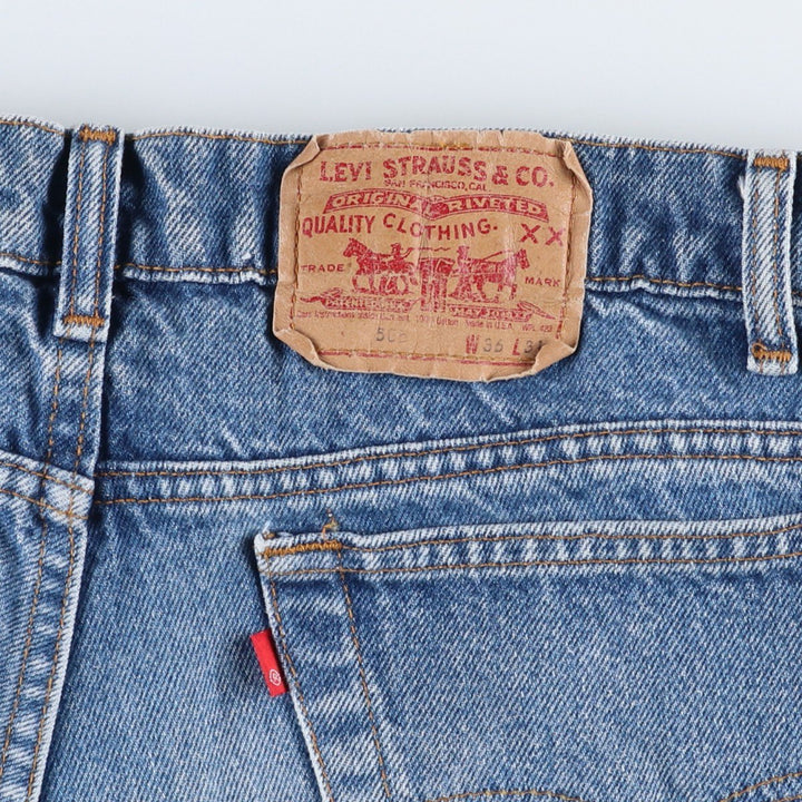 ~1990'S Levi's 505-0216 Tapered Denim Pants, Made in USA, Men's W35 (approx.), Vintage cotton blue type Vintage Second Hand