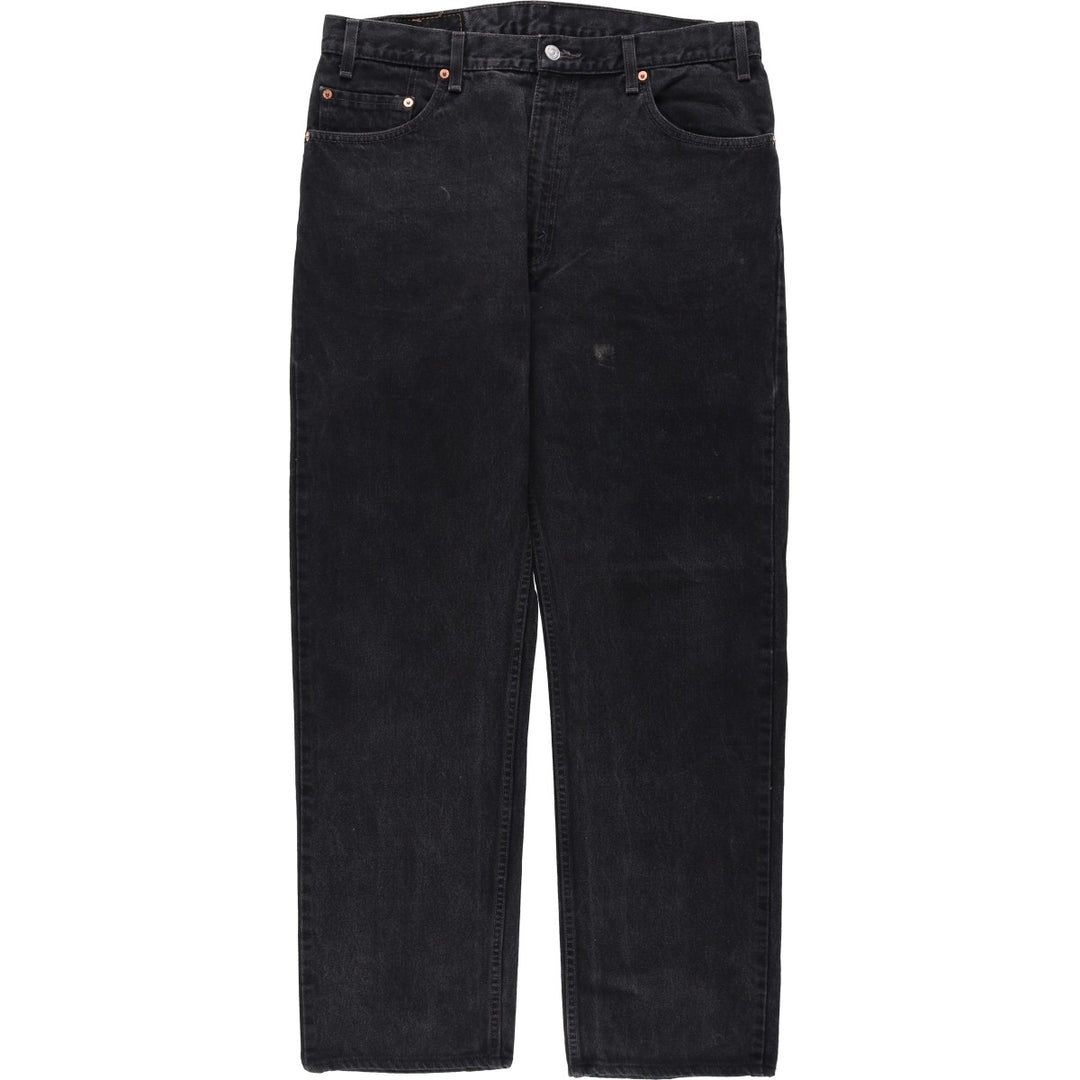 90'S Levi's 505 Regular Fit Straight Leg Tapered Denim Pants, Black Denim, Men's, Size 36, Vintage cotton black type Vintage Second Hand