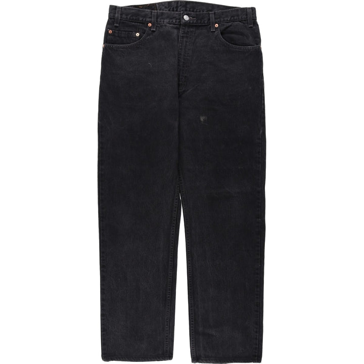 90'S Levi's 505 Regular Fit Straight Leg Tapered Denim Pants, Black Denim, Men's, Size 36, Vintage cotton black type Vintage Second Hand