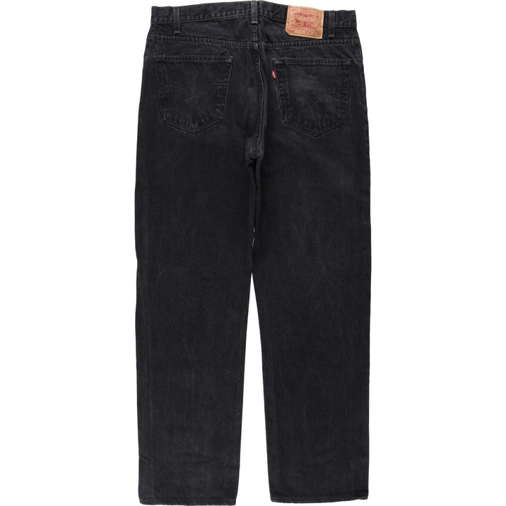 90'S Levi's 505 Regular Fit Straight Leg Tapered Denim Pants, Black Denim, Men's, Size 36, Vintage cotton black type Vintage Second Hand