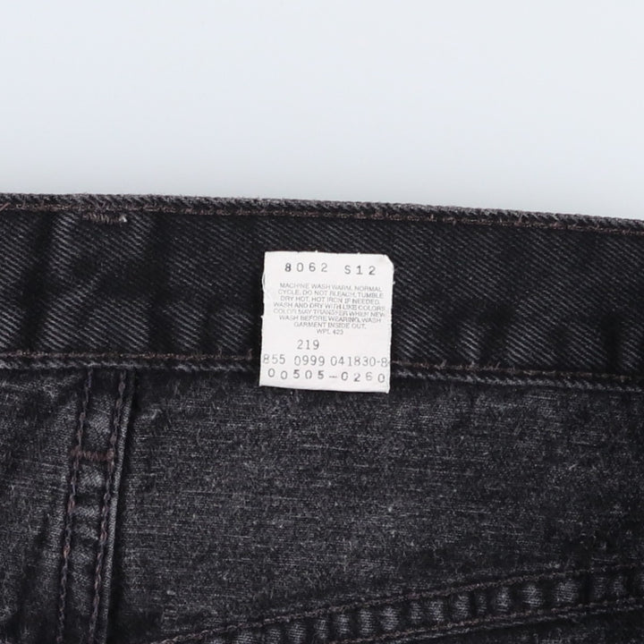 90'S Levi's 505 Regular Fit Straight Leg Tapered Denim Pants, Black Denim, Men's, Size 36, Vintage cotton black type Vintage Second Hand