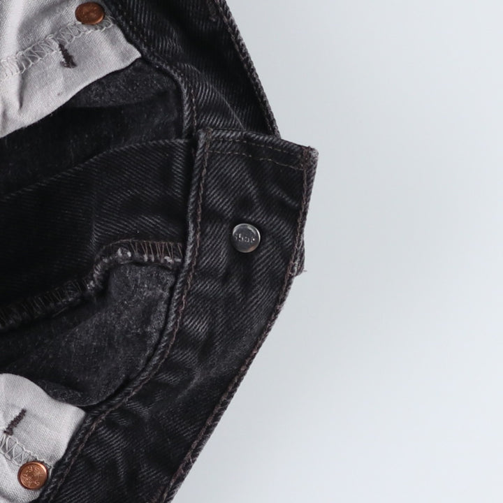 90'S Levi's 505 Regular Fit Straight Leg Tapered Denim Pants, Black Denim, Men's, Size 36, Vintage cotton black type Vintage Second Hand