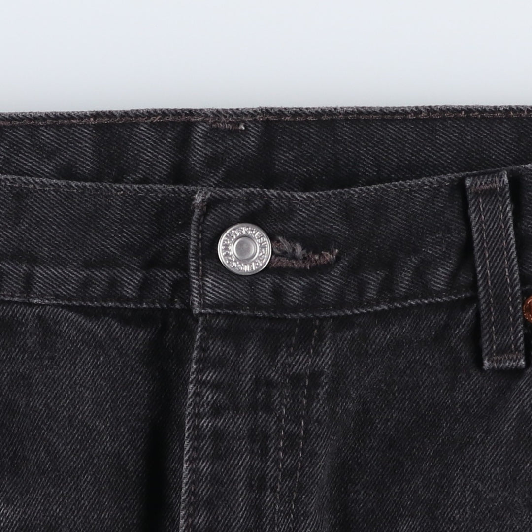 90'S Levi's 505 Regular Fit Straight Leg Tapered Denim Pants, Black Denim, Men's, Size 36, Vintage cotton black type Vintage Second Hand