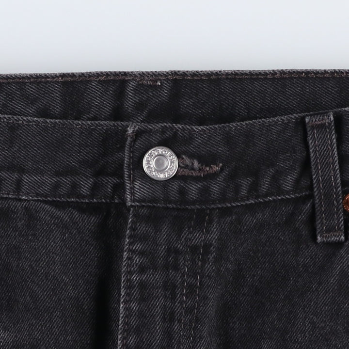 90'S Levi's 505 Regular Fit Straight Leg Tapered Denim Pants, Black Denim, Men's, Size 36, Vintage cotton black type Vintage Second Hand