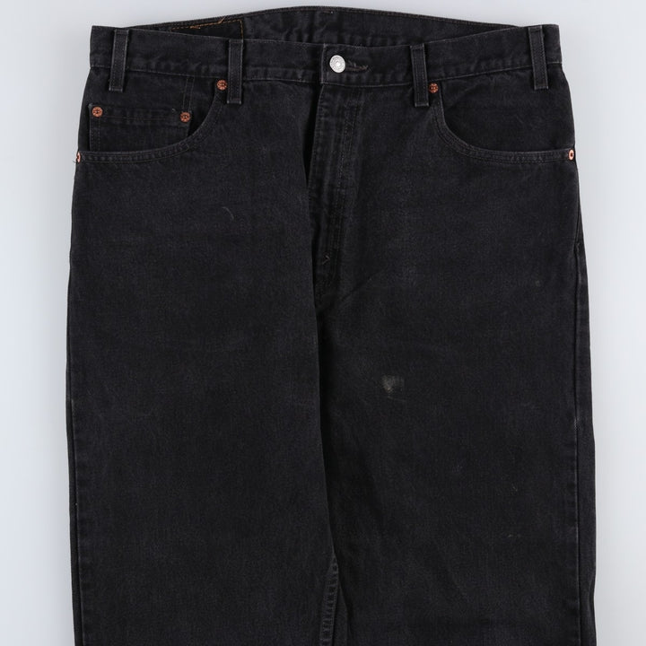 90'S Levi's 505 Regular Fit Straight Leg Tapered Denim Pants, Black Denim, Men's, Size 36, Vintage cotton black type Vintage Second Hand