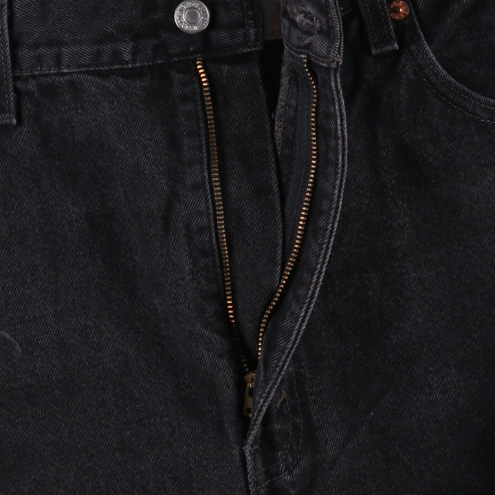 90'S Levi's 505 Regular Fit Straight Leg Tapered Denim Pants, Black Denim, Men's, Size 36, Vintage cotton black type Vintage Second Hand