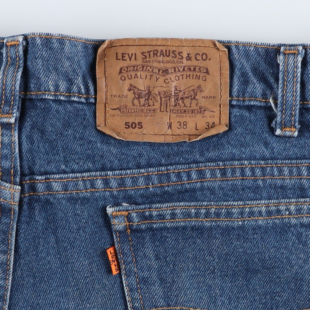 1990'S Levi's 40505-0215 Orange Tab Tapered Denim Pants, Made in USA, Men's W38 (approx.), Vintage cotton blue type Vintage Second Hand